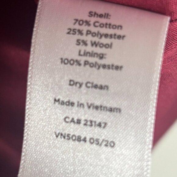 Talbots Wool Blend Houndstooth Print Blazer Jacket Size 12 Pink Burgundy Red EUC - Picture 7 of 7